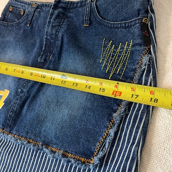 JOE BOXER Angel Mini Jean Skirt Girls Size 16 Pinstripe Raw Edge Denim 29W/15.5L - Picture 9 of 9